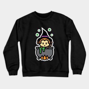 Monkey Witch Halloween Bambu Brand Momo Boiling Pot Crewneck Sweatshirt